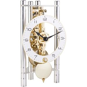 Hermle Orologio da tavolo a scheletro con colonne in alluminio anodizzato, triangolo , quadrante arabo, argento, fabbrica in ottone, 19,5 cm x 11 cm x 9 cm Hermle Orologio da tavolo a scheletro con colonne in alluminio anodizzato, triangolo , quadrante arabo, argento, fabbrica in ottone, 19,5 cm x 11 cm x 9 cm