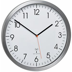 TFA Dostmann – Alluminio Radio Orologio da Parete con Un Orologio di Sweep Silenzioso Gatto TFA Dostmann – Alluminio Radio Orologio da Parete con Un Orologio di Sweep Silenzioso Gatto