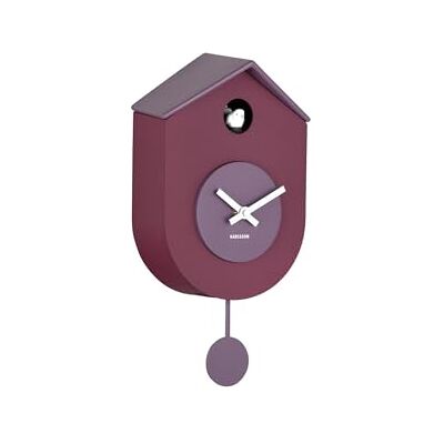 Karlsson Grato Orologio da parete a cucù con pendolo oscillante, colore: Viola scuro e lavanda morbida Karlsson Grato Orologio da parete a cucù con pendolo oscillante, colore: Viola scuro e lavanda morbida