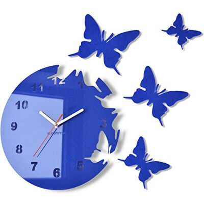 FLEXISTYLE Orologio da Parete Blu 30cm - 3D DIY, Silenzioso, Acrilico FLEXISTYLE Orologio da Parete Blu 30cm - 3D DIY, Silenzioso, Acrilico