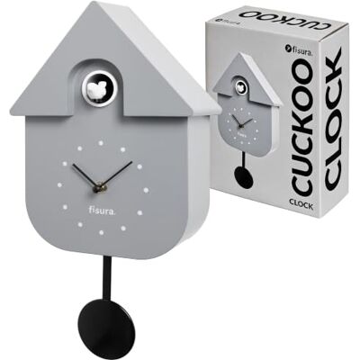 Fisura Orologio a cucù grigio con quadrante bianco. Orologio da parete. Orologio da parete originale per regalo. 3 batterie AA non incluse. Dimensioni: 21,5x8x41,5 cm. Plastica ABS. Fisura Orologio a cucù grigio con quadrante bianco. Orologio da parete. Orologio da parete originale per regalo. 3 batterie AA non incluse. Dimensioni: 21,5x8x41,5 cm. Plastica ABS.