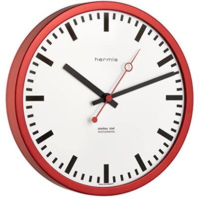 Hermle Bahnhofsuhr Funk, rosso, Ø 30 cm x 5 cm Hermle Bahnhofsuhr Funk, rosso, Ø 30 cm x 5 cm