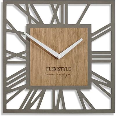 Orologio da Parete FLEXISTYLE Quadrato Piccolo 30cm - Moderno Loft, Silenzioso Orologio da Parete FLEXISTYLE Quadrato Piccolo 30cm - Moderno Loft, Silenzioso