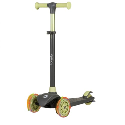 lionelo Jessy Monopattino Evolutivo per Bambini 3+ anni fino a 50kg Scooter con ruote LED Pedana antiscivolo Freno d'Acciaio Regolabile in 4 Altezze Monopattino bambini Leggero 2.3kg (JESSY, Verde)