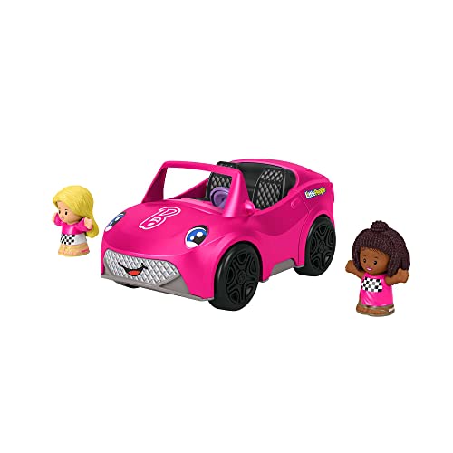 Fisher Price Cabrio di Barbie Little People Veicolo a Spinta con Suoni e 2 Personaggi, Giocattolo per Bambini tra 1 e 5 Anni,