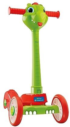 Clementoni - Baby Dragon Push Scooter-Monopattino Bambino 2 Anni con 3 Ruote, Gioco da Esterno Ed Interno-Made in Italy, Multicolore,