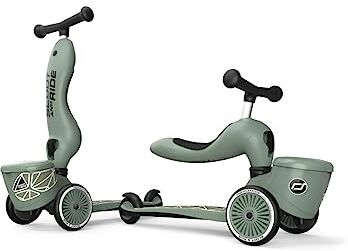 Scoot & Ride Highwaykick 1 LIFESTYLE 2W1 RIDER AND HOLIDAY WITH LOCKED STORAGE BAG 1-5 YEARS GREEN LINES