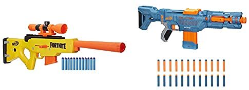 Hasbro Nerf Fortnite-Basr-L Bolt Action Blaster Con Caricatore A Clip, Include Cannocchiale Rimovibile E 12 Dardi Originali & Nerf Elite 2.0-Echo Cs-10 Blaster Con Caricatore A Clip Da 10