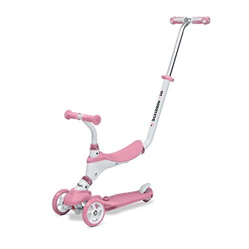 Mondo On&Go Scribble Monopattino per Bambini 5in1 Monopattino con Sedile, Pedali in Gomma Morbida e Grande Scooter a 3 Ruote per bambini Età Da 1 a 5 anni   Max 50 Kg Colore rosa