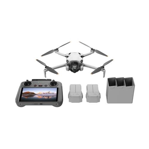 DJI Mini 4 Pro Fly More Combo con  RC 2 (Radiocomando con Schermo), Mini Drone con Telecamera, Meno di 249 g, Autonomia di Volo di 34 minuti, 2 Batterie Extra, C0