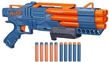 Hasbro Nerf Elite 2.0, blaster Ranger PD-5, raffica a 5 canne, 10 dardi Nerf Elite, facile da usare, portadardi, azione a pompa, Multi,