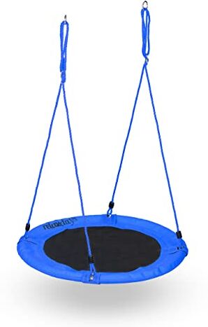 Relaxdays Altalena a Nido, Dondolo per il Giardino, per Bambini e Adulti, Ø 90 cm, Regolabile, fino a 100 Kg ca., Blu