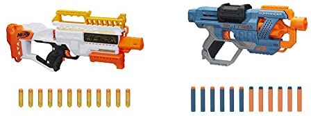 Hasbro F2017 Nerf Dorado Blaster Motorizzato, Retrocarica Rapida, 12 Dardi & Nerf Elite 2.0-Commander Rd-6, Multicolore, 6.7 X 36.2 X 24.1 Cm