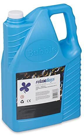 Relaxdays Liquido per Bolle di Sapone, Ricarica da 4 L per Macchine Sparabolle, Pistola Giocattolo, per Bambini, Blu