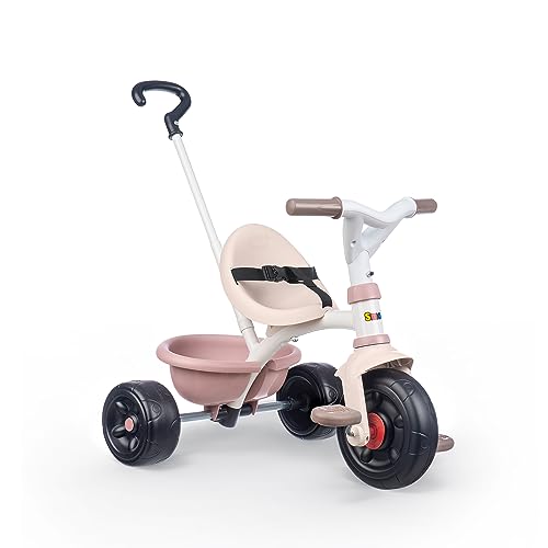 Smoby Triciclo Be Fun Rosa, 7600, evolutivo, con struttura in metallo, asta parentale removibile, 15 mesi
