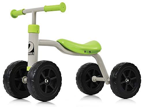 Hauck Bici Senza Pedali 1st Ride Bicicletta Senza Pedali da 1 Fino a 3 Anni Balance Bike con 4 Ruote da 15 cm Diamentro Quadriciclo Ergonomico, Antiribaltamento Verde