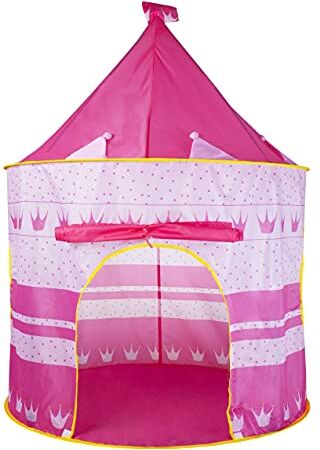 ISO TRADE Tenda giocattolo per bambini, casetta per giocare a forma di castello, colore rosa,