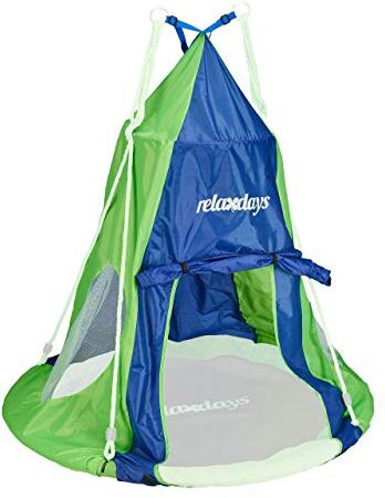 Relaxdays Tenda per Altalena, Rivestimento per la Seduta, Accessori per Altalene a Nido Fino a 110 cm, Blu-Verde