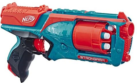 Hasbro Nerf Elite Strongarm Orange (Blaster a canna rotante e lancio a ripetizione, con 6 dardi originali Nerf Elite)