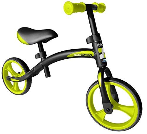 Stamp Running Bike/Bicicletta – Black/Green – Skids Control, Unisex per Ragazzi, Nero/Verde, 10