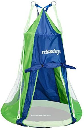 Relaxdays Tenda, Rivestimento per la Seduta, Accessori per Altalene a Nido Fino a 90 cm, Blu-Verde