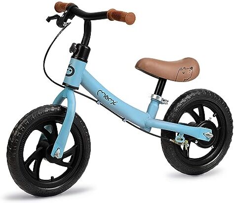 Momi BREKI Bicicletta senza pedali per bambine e per bambini e bambini a partire da 3 anni (peso corporeo massimo 25 kg), telaio in metallo stabile e leggero con un peso di 3 kg