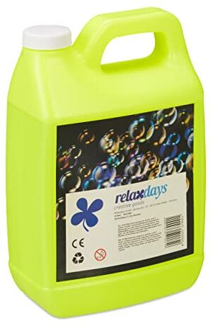 Relaxdays Liquido per Bolle di Sapone, Ricarica da 2 L per Macchine Sparabolle, Pistola Giocattolo, per Bambini, Verde, 23 x 14,5 x 8 cm