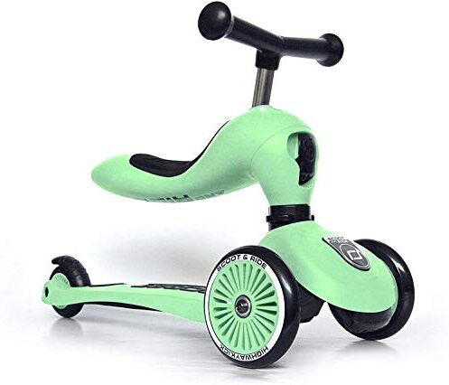 Scoot & Ride Scoot and Ride, Monopattino 2 in 1 per bambini Highway Kick 1, con sedile (colore kiwi) 1, 57,5 x 17,5 x 26,5 cm, 3531, verde