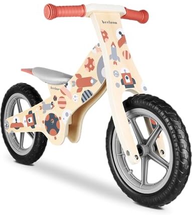 Beeloom COSMO BIKE, bicicletta in legno senza pedali, cavalcabile per l'equilibrio e l'apprendimento, design spaziale unisex, sedile regolabile, bambini da 2 anni