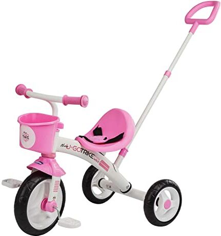 Chicco Triciclo Bambini U-GO 2in1, Triciclo Bimba con Maniglione ad Altezza Regolabile, Cinture di Sicurezza e Cestello Portaoggetti, Max 20 kg Giochi per Bambini 18 Mesi 5 Anni