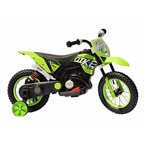 FP-TECH MOTO ELETTRICA PER BAMBINI MOTOCICLETTA 2 POSTI CON USB MP3 LED SOSPENSIONI E RUOTE IN GOMMA AD ARIA (Verde)