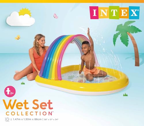 Intex 57156 Piscina gonfiabile Baby Arcobaleno, 147 x 130 x 86 cm