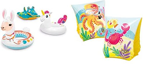 Intex Big Inflatable Animal Swim Ring Assorted Styles & 58652 Braccioli Fun Fish, 23 X 15 Cm, Multicolore