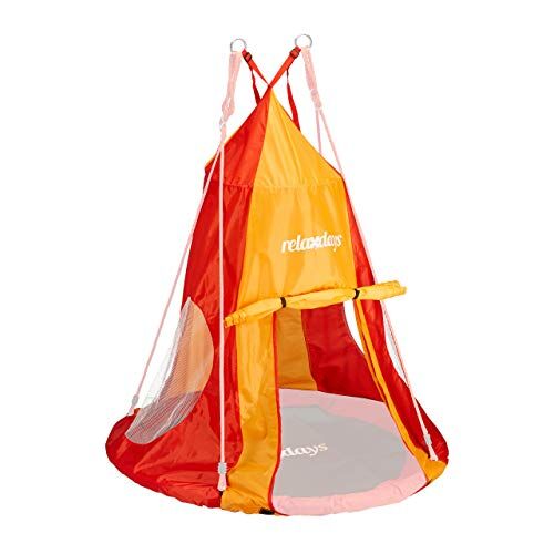 Relaxdays Tenda, Rivestimento per Seduta, Accessori per Altalene a Nido Fino a 110 cm, Rosso-Arancione