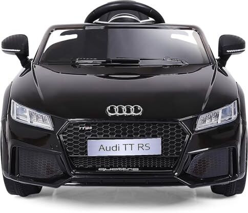 COSTWAY Audi 12V Auto Elettrica per Bambini, Macchina Elettrica con Velocità 2,5-5 km/ora, con Telecomando USB MP3 Luci LED (Nero)