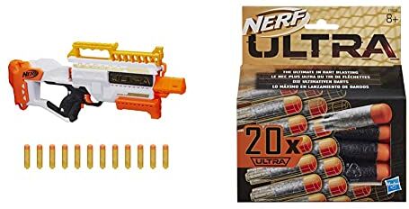 Hasbro F2017 Nerf Dorado Blaster Motorizzato, Retrocarica Rapida, 12 Dardi & Nerf Ultra Confezione Da 20 Dardi