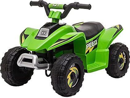 HOMCOM Quad Elettrico per Bambini da 18-36 Mesi con Batteria Ricaricabile 6V, Velocità 2.8-4.6km/h e Marcia Avanti e Indietro, 72x40x45.5 cm, Verde