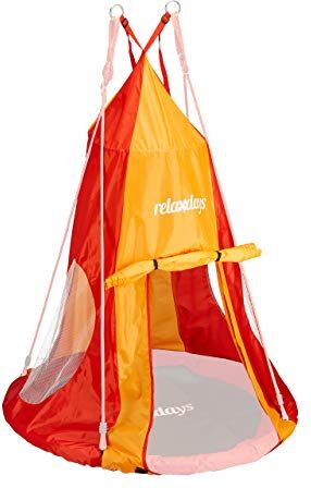 Relaxdays Tenda, Rivestimento per Seduta, Accessori per Altalene a Nido Fino a 90 cm, Rosso-Arancione