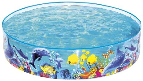 Bestway Piscinetta Rigida per Bambini Fantasia Marina, Rotondo, Multicolore, 2 Anni+