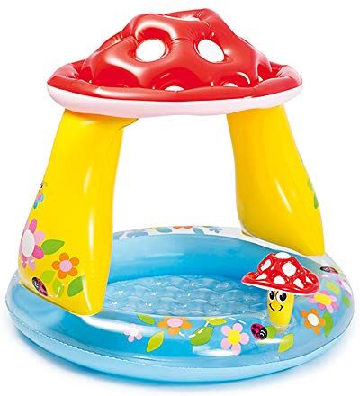 Intex 57114 Piscina Baby Fungo, 102 x 89 cm, Blu/Rosso