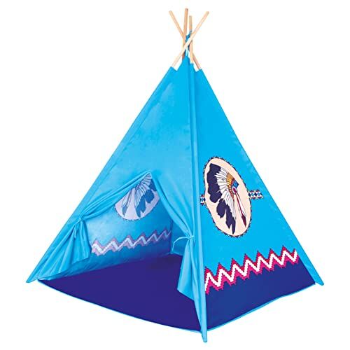 Bino , Teepee, Tenda per Bambini di Color Blu, 4 pareti Unisex-Youth, Taglia Unica