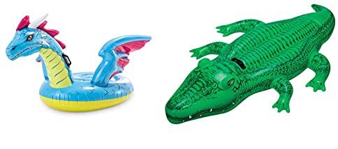 Intex 57563NP Dragon Ride-On, Black & 58546 Inflatable crocodile 168x86 cm