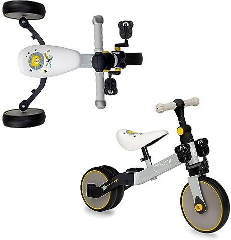 Momi LORIS una bici multifunzionale 4in1 per le bambine e i bambini (massimo carico 25kg). I pedali sono rimovibili, l’altezza della sella regolabile