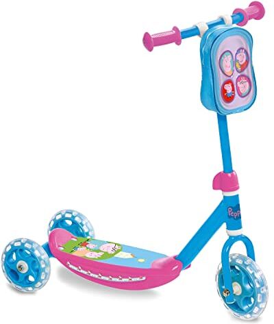 Mondo Toys My First Scooter PEPPA PIG Monopattino Baby bambino/bambina 3 ruote borsetta porta oggetti inclusa