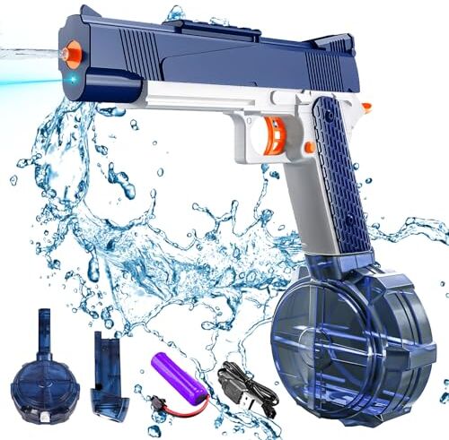 DAZZTIME Pistola ad acqua elettrica potenziata,Pistole ad Acqua Potenti a Lunga Distanza,Pistole ad Acqua Elettriche Ripetitore,Pistole ad Acqua Elettriche,Giocattolo Blaster ad Acqua per Bambini e Adulti