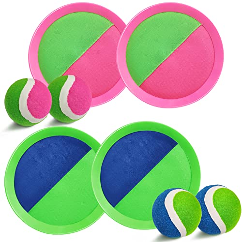 Jalunth Cattura Racchette Palline Set Velcero Racchettoni Giochi Spiaggia Mare Esterno Giardino Bambino Bambina Bambini Bimba Bimbo Adulti Famiglia Giocattoli 2 3 4 5 6 7 8 10 12 Anni Pasqua Regalo