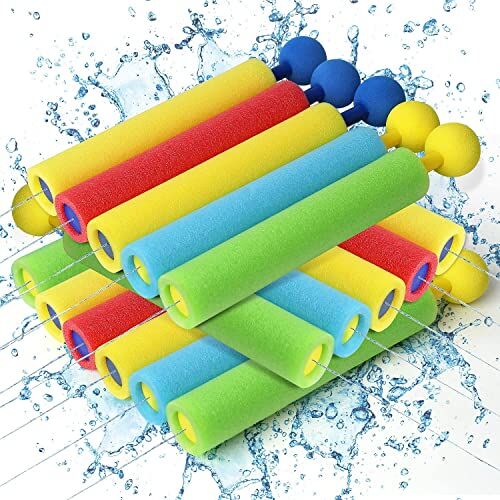 Lehoo Castle Pistola ad Acqua,  16pcs Schiuma, 21cm Bambini, Giocattoli Giochi Piscina Spiaggia Regali 3-12 Anni(Rotonda)