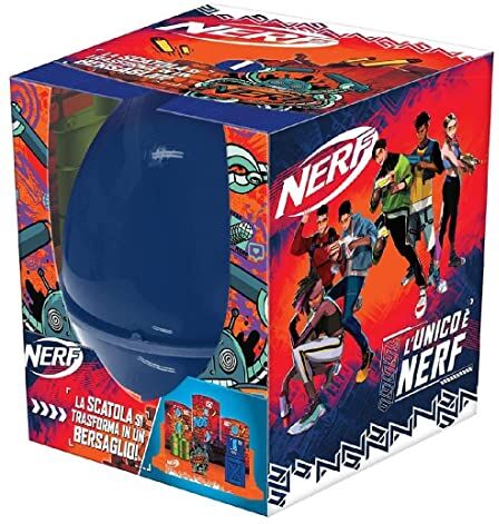 Hasbro Nerf 2022  Sorpresovo Uovo Dagli 8 anni in su con Sorprese e Scatola che si Trasforma in Set di Bersagli