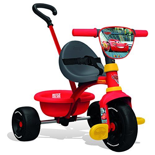 Smoby Triciclo Be Move Cars, 7600740310, 15 Mesi, Triciclo Evolutivo, Struttura di Metallo, Ruote Silenziose, Asta di Spinta