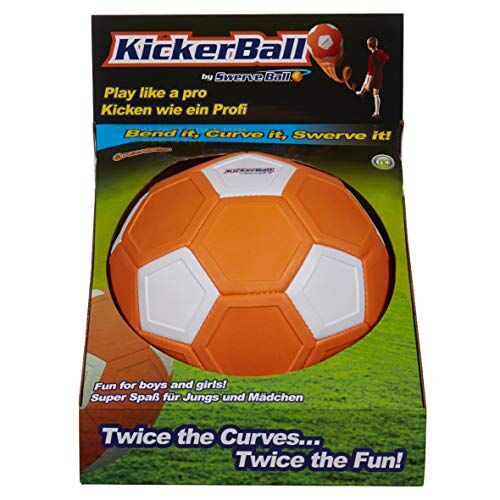 CHTK4 Stay Active KICKERBALL by Swerve Ball Football Toy Size 4 Aerodynamic Panels for Swerve Tricks, Indoor & Outdoor, As Seen On TV, Unisex, Orange White